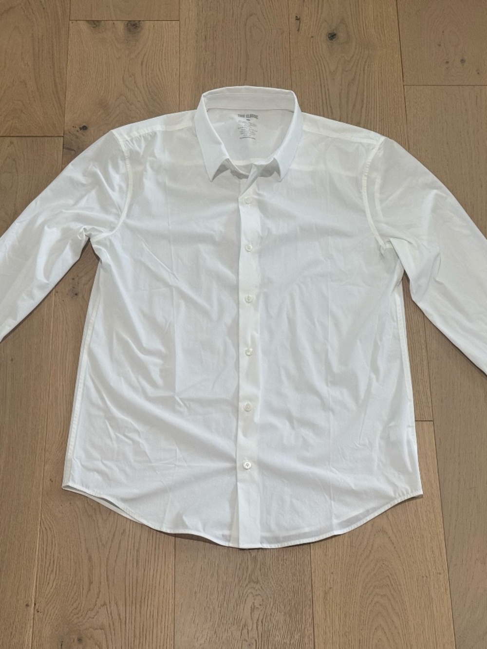 Nylon-spandex packable collared button-down shirt